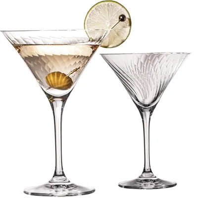 Produktbild von IMPERIAL Martini Gläser Set 2 Stück geriffeltes Cocktailglas 215ml aus Crystalline Glas "London" Spülmaschinenfest
