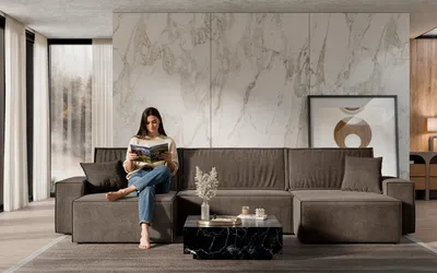 Obrázok produktu pre FurMeb24 Rohová pohovka s rozkladacou funkciou a úložným priestorom CLOUD U 372 cm × 132 cm × 83 cm Látka Prime 13