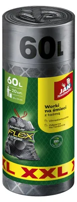Zdjęcie produktu dla Worki Na Śmieci Jan Niezbędny Magnum Flex&Strong 60L 20 Sztuk Z Taśmą