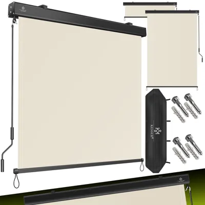 Produktbild von KESSER® Senkrechtmarkise Außenrollo Handkurbelmechanismus Balkonrollo Sonnen & Sichtschutz Beschattung Sonnenschutz Außen Rollo mit Kurbel Markisenkasten Balkon & Terrasse Inkl. Montageset & Abdeckung