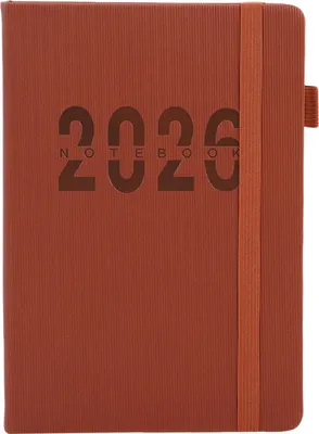 Obrázok produktu pre Denný plánovač 2026, 5,71 x 8,46 palca, 200 listov, otváranie na 180 stupňov,Polyuretánkožená väzba, hodinový diár s gumičkou