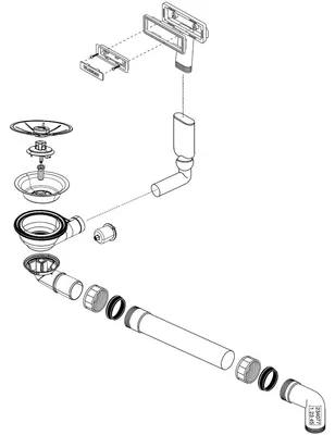 Produktbild von BLANCO  InFino Ablaufgarnitur 1 x 3,5'' Sieb ohne Ablauffernbedienung C-overflow®