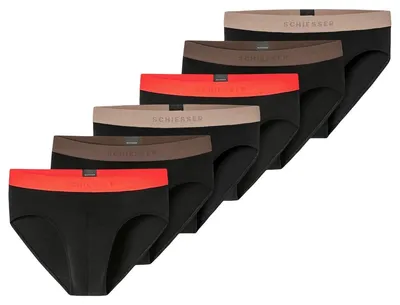 Produktbild von Schiesser 6er Pack 95/5 Baumwolle Rio Slip / Unterhose Sportlicher Webgummibund mit kontraststarkem Logo , Bequeme Beinausschnitte, In perfekt sitzender, elastischer Qualität schwarz 7