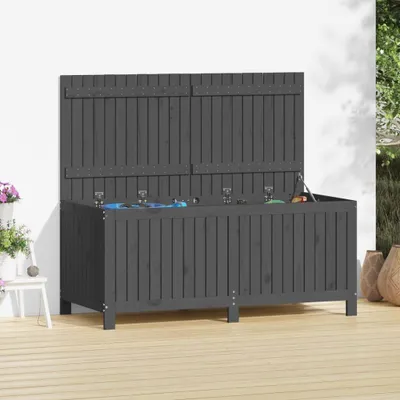 Image de vidaXL vidaXL - Coffre de jardin - 147x68x64 - cm - massif - Pin - gris