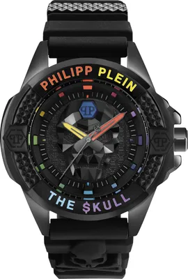 Zdjęcie produktu dla Philipp Plein PWAA0621 THE $KULL TITAN RAINBOW czarny silikonowy zegarek męski NOWOŚĆ