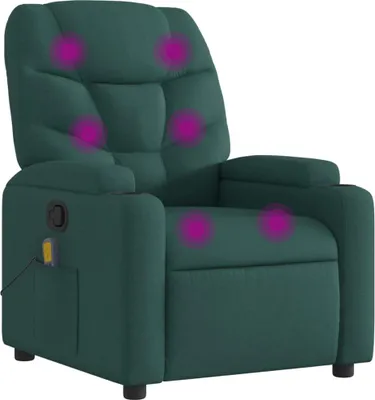 Obrázok produktu pre vidaXL Masážne ležadlo, tmavozelená látka