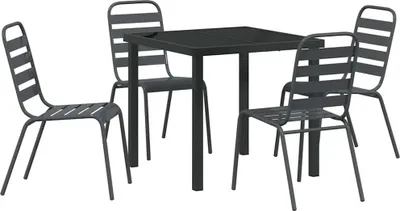 Produktbild von vidaXL Garten Essgruppe 5 pcs Anthrazit Pulverbeschichteter Stahl