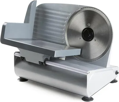 Immagine prodotto di Allesschneider – Affettatrice per pane, salumi o formaggi – Con regolazione continua dello spessore del taglio – 19 cm – fino a 15 mm – Grigio