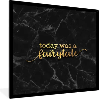 Produktbild von MuchoWow® Gerahmtes Poster Zitate - Sprichwörter - Gold - Marmor 40x40 cm - Poster mit Schwarzem Bilderrahmen Wandposter Rahmen Foto Bilder - Mit Rahmen - Wanddekoration Schlafzimmer