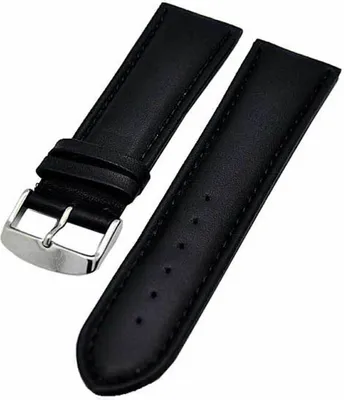 Produktbild von Uhrenarmband Armband schwarz Ton in Ton 20mm Kalbleder NEU