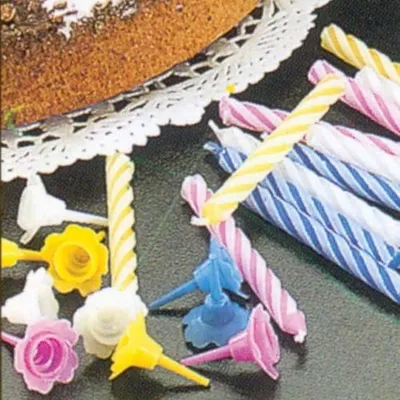 Image de Lot De 24 Bougies Anniversaire +12 Avec Bobèches - Metaltex