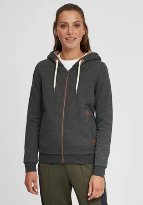 Produktbild von OXMO OXVicky Pile Sweat Zip-Hoodie Damen Sweatjacke Cardigan Sweatshirtjacke mit Teddy-Futter Reißverschluss Eingrifftaschen Regular fit