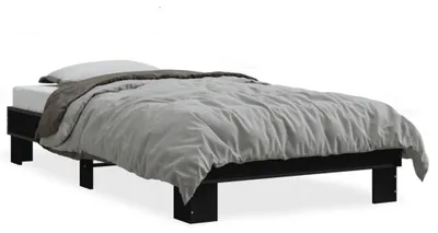 Obrázek produktu pro Postel s roštem, černá, rozměry 90 x 190 cm