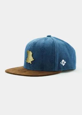 Bavarian Caps Snapback Baseball-Cap "Hopfen & Malz" messing in blau