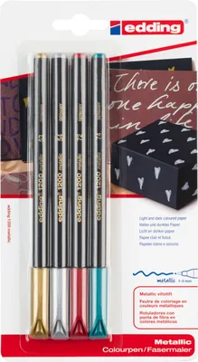 Produktbild von Edding Colourpen mtllc gd/slbr Bl sort. 92837
