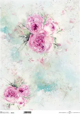 Immagine prodotto di ITD carta di riso per decoupage A3 acquerello, collage, rose pastello 0513L