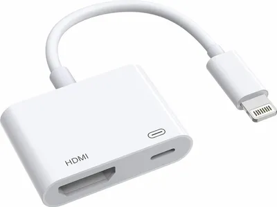 Produktbild von HDMI Lightning Adapter für Apple iPhone & iPad, 1080p Full HD Video Konverter – Kompatibel mit iPhone 5-15, iPad Air, Pro, Mini, USB Hub Kabel