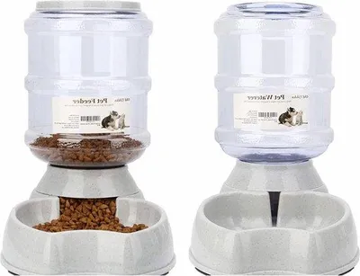 Image de Petit ensemble de gamelles pour la nourriture et l'eau pour chats et chiens, 3,8 L