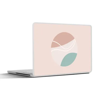 Produktbild von MuchoWow® Laptop Aufkleber Sticker Cover Sommer - Tennisball - Rosa - Blau 31x22.5 cm - Laptop-Deko