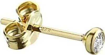 Produktbild von Single Ohrstecker Gold 333er 3,00mm Cubic Zirkonia Damen Herren Kinder 1988