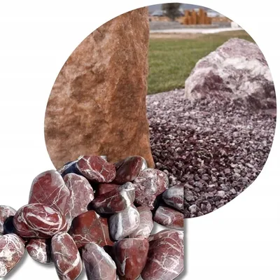 Produktbild von Roter Naturstein Zierkies 4–8 cm, 1 kg – Dekorativer Gartenkies für Beete, Wege, Gabionen und Innenräume