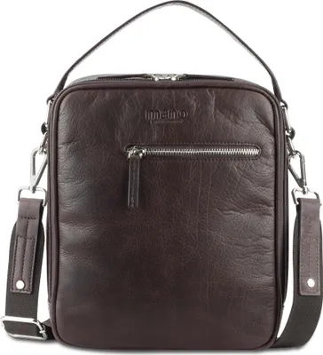 Produktbild von mano Leder Umhängetasche Schultertasche Don Pietro Bristol Crossover Bag Dark Brown dunkelbraun