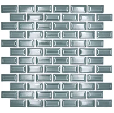 Produktbild von Keramikmosaik dunkelgrün glänzend Metrooptik Mosaikfliese Küchenwand Fliesenspiegel Bad Duschwand MOS26-0616_f
