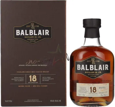 Produktbild von Balblair 18 Years Old Highland Single Malt Scotch Whisky 46,00 % 0,70 Liter