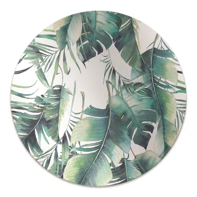 Produktbild von Rundmatte - Stuhlunterlage Bürostuhlunterlage - Rund Ø 100 cm - Bodenmatte - Fußmatte - Palmenblätter