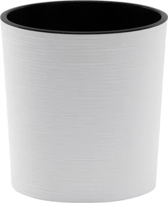 Image de SIENA GARDEN Jardinière LOCON GROOVE, blanc aspect rainuré, Ø 30 x 30,5 cm