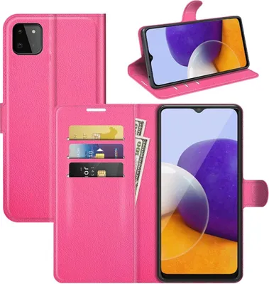 Produktbild von König Design Hülle kompatibel mit Samsung Galaxy A22 5G Kunstleder Handyhülle - Handy Case Rosa