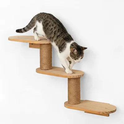 Produktbild von Katzenkletterwand 70 x 15,5 x 39 cm, Holz und Jute, für Klettern