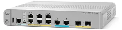 Produktbild von Cisco Catalyst 3560CX-8XPD-S - Switch - managed - 8 x 10/100/1000 (PoE+) + 2 x C 10 G-Bit SFP+ - Desktop, an Rack montierbar, an DIN-Schiene montierbar, wandmontierbar - PoE+ (240 W)
