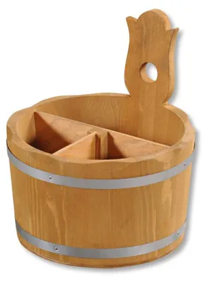 Besteckkasten aus Kiefernholz Ø 17 cm, H 20 cm
