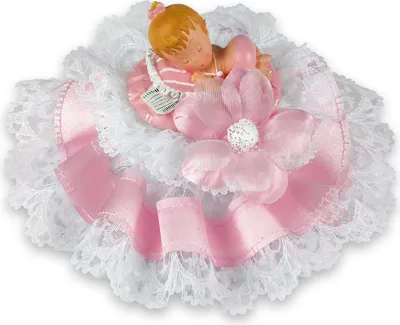 Produktbild von Poly Taufaufsatz mit Baby, rosa