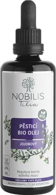 Produktbild von Pflegendes BIO-Jojobaöl, 100 ml, in einer violetten Glasflasche