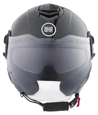 Immagine prodotto di BHR 830 FLASH, Casco Jet Doppia Visiera Omologato ECE 22.06, Casco Moto Jet Leggero & Confortevole con Visiera Interna Parasole, Nero Metallizzato, S