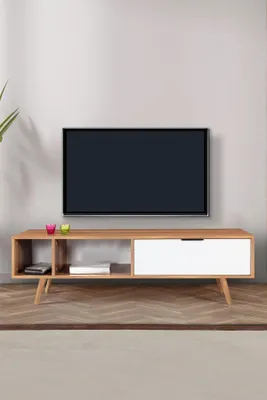 Produktbild von Skye Decor, TV Stand 100% Melaminbeschichtete Spanplatte, Walnuss & Weiß, 160 cm