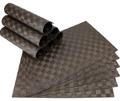 Immagine prodotto di Tovaglietta MODERNA Set di 12 tovagliette in plastica intrecciata marrone 45x30 cm