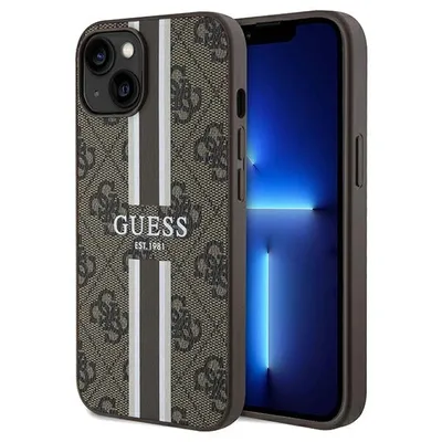 Produktbild von Guess 4G Printed Stripes Magsafe-Hülle Für Iphone 15/14/13 - Braun