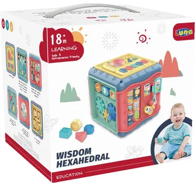 Produktbild von Luna Activity Würfel m. 6 Spielflächen Seiten Englisch Baby Motorik Spielzeug +18M