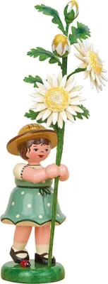 Produktbild von Blumenkind Mädchen mit Edelweißmargerite (17cm) von Hubrig Volkskunst