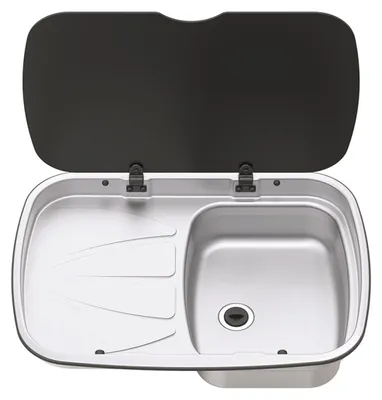 Immagine prodotto di Lavello in acciaio inossidabile con sgocciolatoio, L 630 x P 470 mm, 9,5 litri