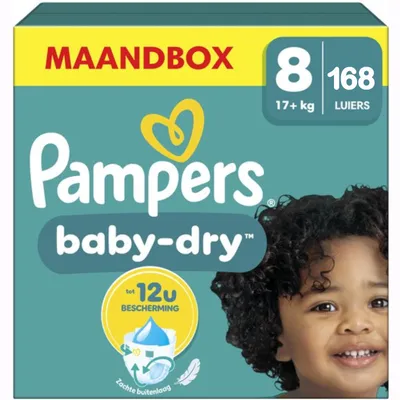 Produktbild von Pampers Baby Dry – Größe 8 – Mega-Monatsbox – 168 Stück – über 17 kg