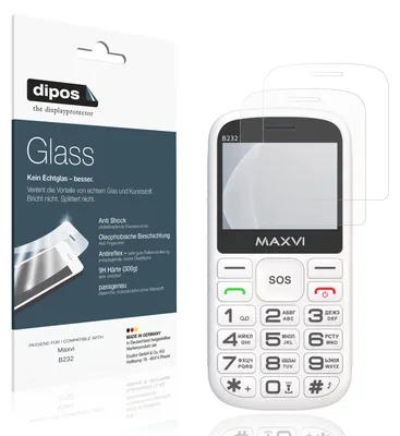 Zdjęcie produktu dla 2 folie ochronne do telefonu Maxvi B232 w matowym wykończeniu - folia antyuderzeniowa 9H, wykonana z hartowanego szkła