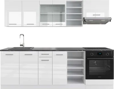 Immagine prodotto di Cucina componibile Vicco R-Line Bianco lucido/bianco 240 cm , PL Antracite, Model 42554