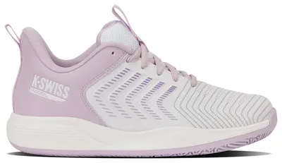 Immagine prodotto di K-Swiss, scarpe da padel da donna, modello US LGHT PADEL, colore bianco/viola chiaro, taglia 36, codice prodotto 94901-160-M