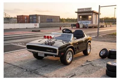 Produktbild von Elektro Kinderauto "Dodge Charger" - lizenziert - 24V7A Akku und 2 Sitzer- 2,4Ghz + MP3 + Leder + EVA