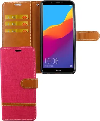 Zdjęcie produktu dla Etui na telefon komórkowy Huawei Honor 7C Pokrowiec na kartę Portfel Różowy