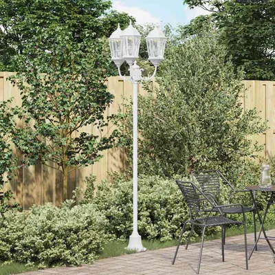Immagine prodotto di vidaXL Lampada da giardino bianca 57 x 49 x 241 cm Alluminio e vetro
